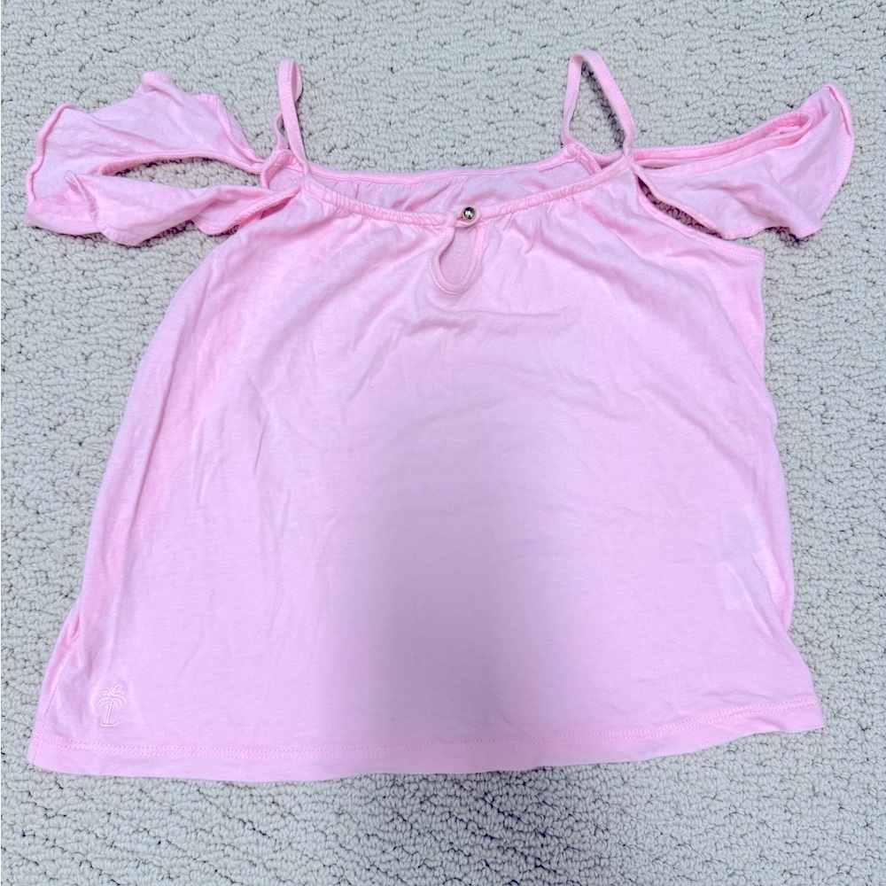 Lilly Pulitzer Pink Ruffled Sleeveless Camisole Sz Small (4-5)